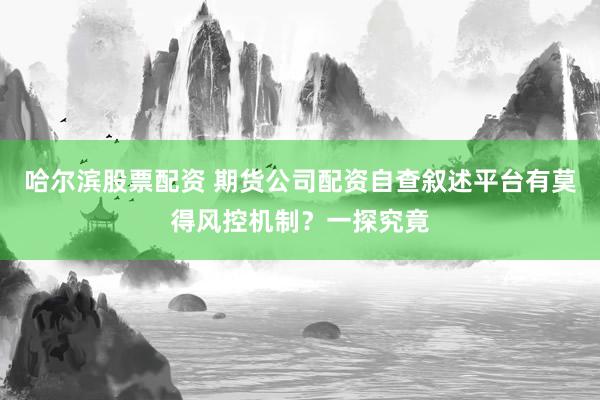 哈尔滨股票配资 期货公司配资自查叙述平台有莫得风控机制？一探究竟