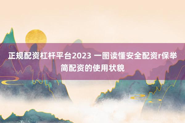 正规配资杠杆平台2023 一图读懂安全配资r保举简配资的使用状貌