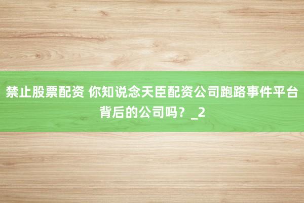 禁止股票配资 你知说念天臣配资公司跑路事件平台背后的公司吗？_2